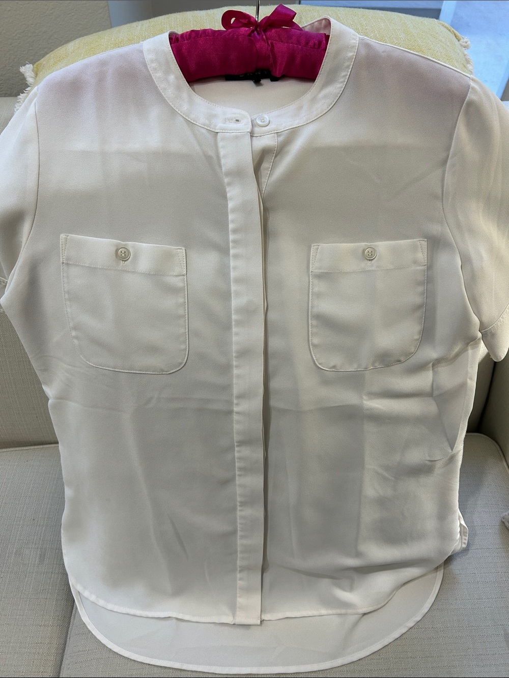 DKNY White Button Down Blouse